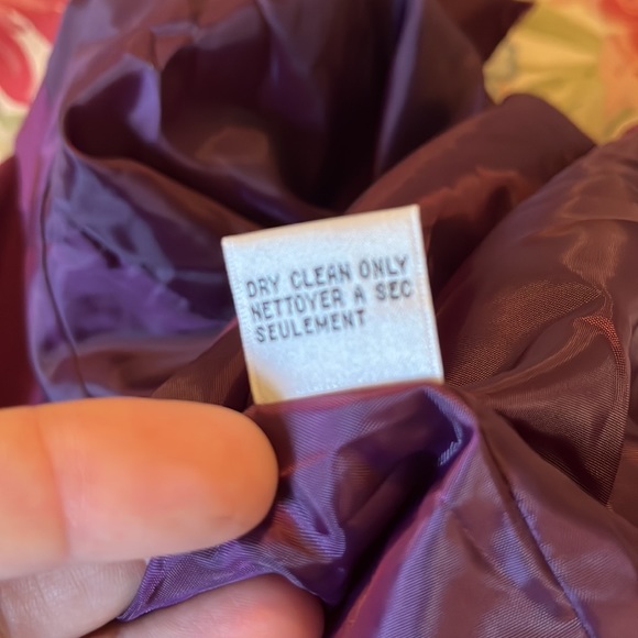 Vtg TALBOTS Size 14 100% Washed Silk Deep Plum Purple Scalloped Trim $188 NEW - Picture 14 of 16